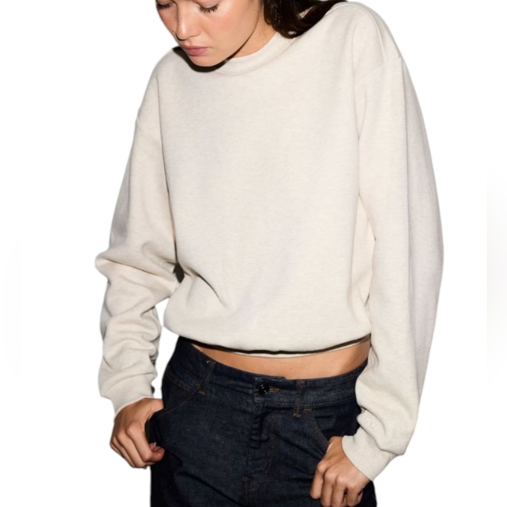 SKIMS Boyfriend Cotton Fleece Crew Sweatshirt